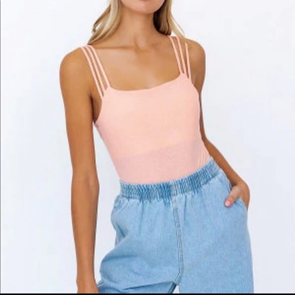 Lelis collection peach strappy bodysuit
